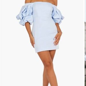 Petal & Pup Strapless Light Blue Dress